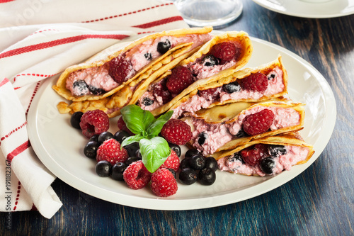 Delicious tasty homemade traditional crepes