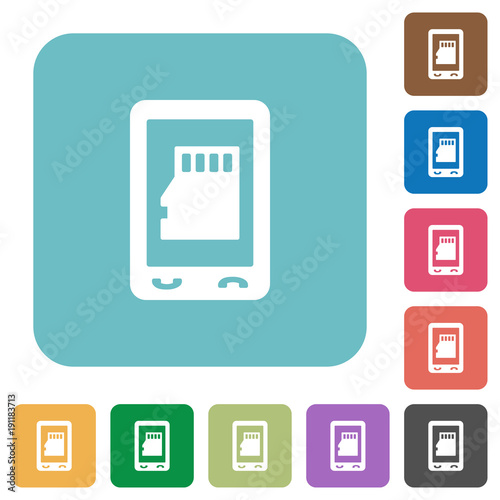 Mobile memory card rounded square flat icons