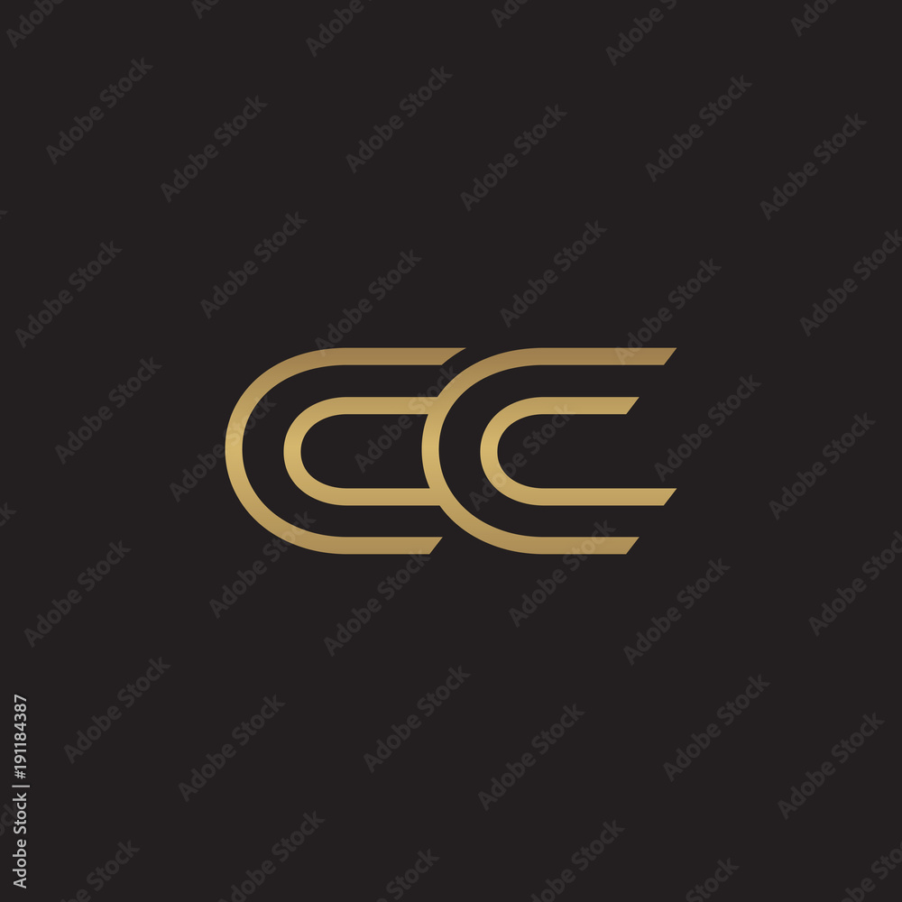 initial letter logo line unique modern, gold color initial letter logo line unique modern, gold color