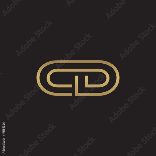 initial letter logo line unique modern, gold color