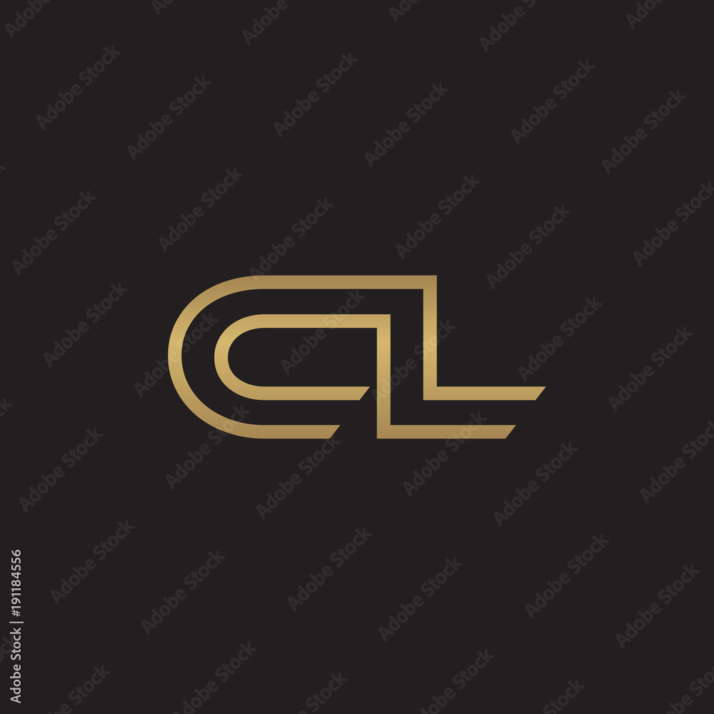 initial letter logo line unique modern, gold color initial letter logo line unique modern, gold color