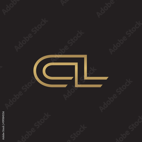 initial letter logo line unique modern, gold color
