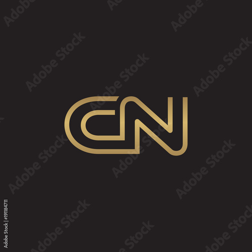 initial letter logo line unique modern, gold color