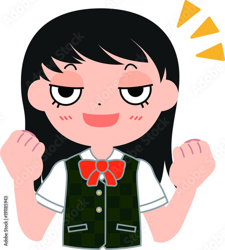 猫ジト目の女子生徒　元気