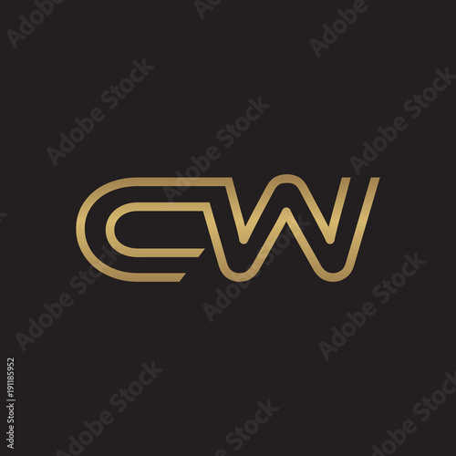 initial letter logo line unique modern, gold color