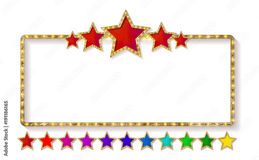 Fototapeta premium Marquee banner with stars