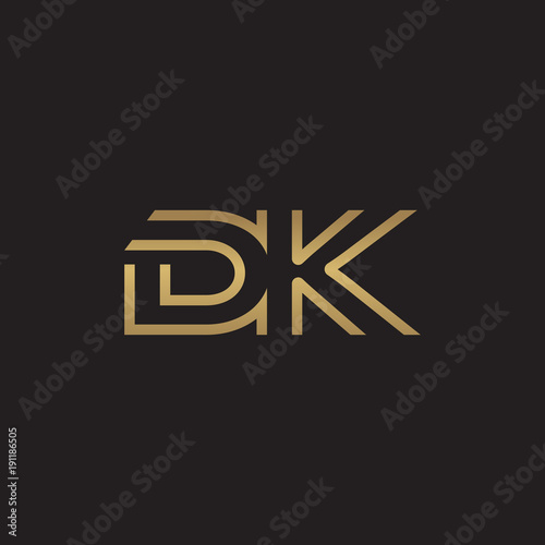 initial letter logo line unique modern, gold color