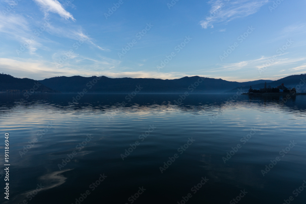 Evening on the Danube river