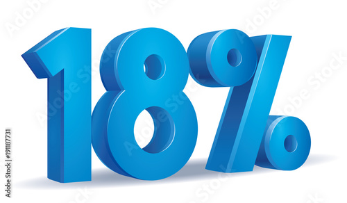 illustration Vector of 18 percent blue color in white background