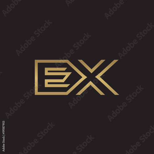initial letter logo line unique modern, gold color