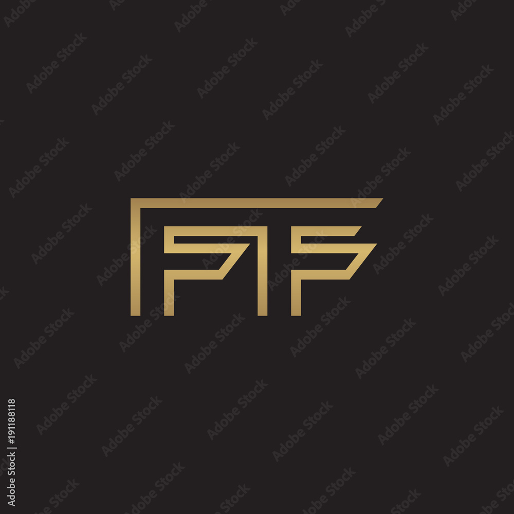 initial letter logo line unique modern, gold color initial letter logo line unique modern, gold color