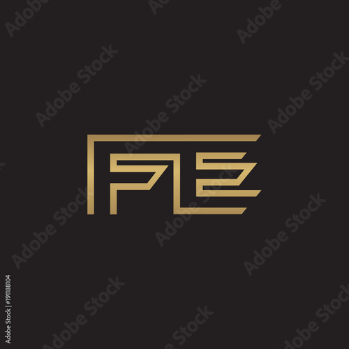 initial letter logo line unique modern, gold color