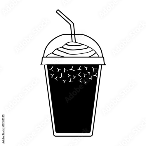 Takeaway ice coffee with cream and syrop