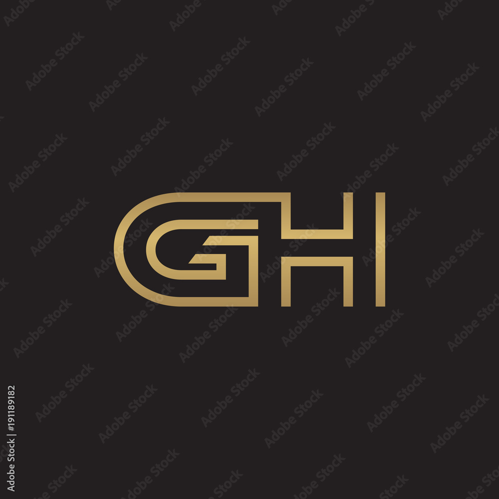 Obraz premium initial letter logo line unique modern, gold color