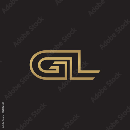 initial letter logo line unique modern, gold color