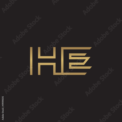 initial letter logo line unique modern, gold color
