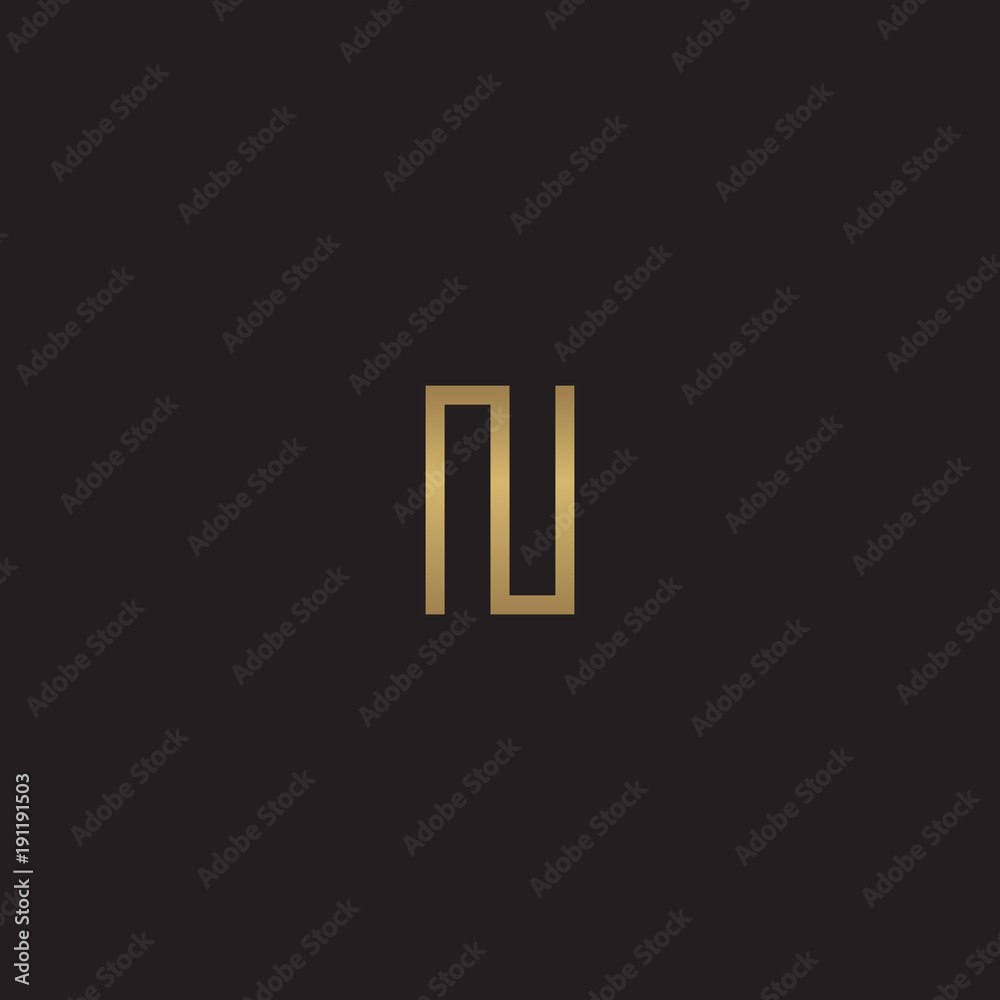 initial letter logo line unique modern, gold color initial letter logo line unique modern, gold color