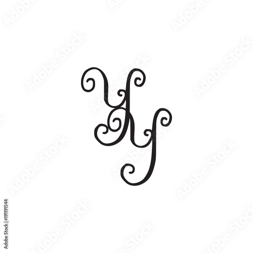 Handwritten monogram YY icon