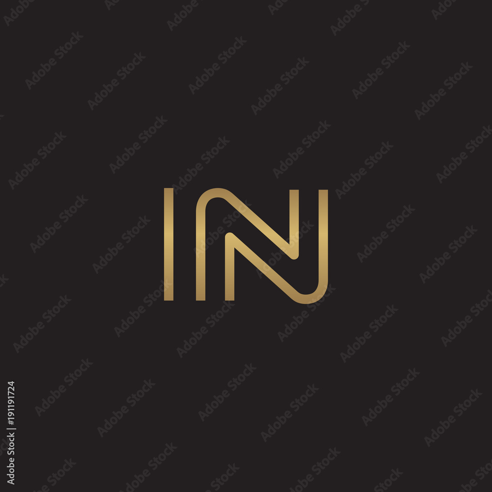 initial letter logo line unique modern, gold color initial letter logo line unique modern, gold color