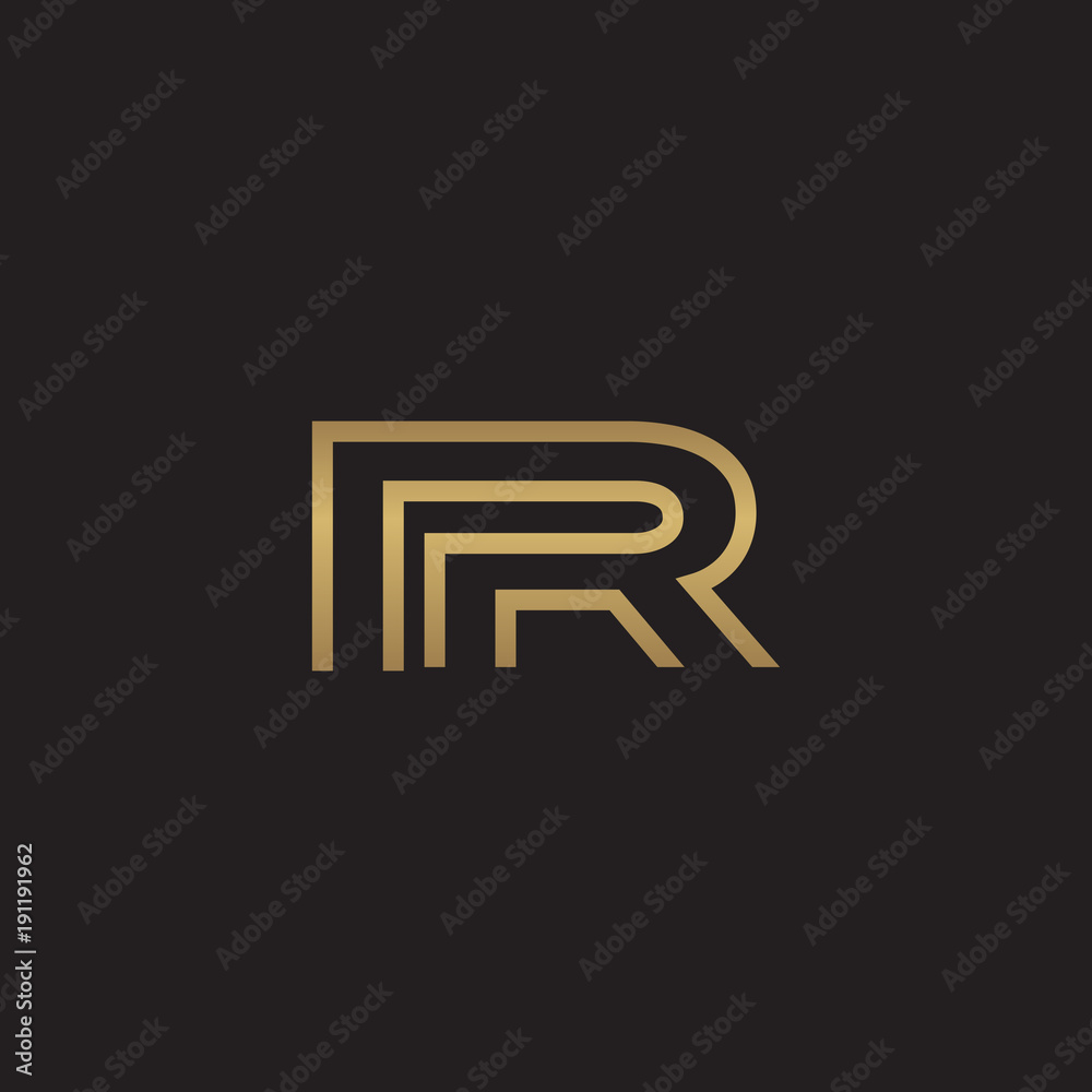 initial letter logo line unique modern, gold color initial letter logo line unique modern, gold color