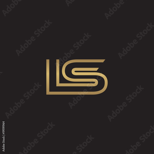 initial letter logo line unique modern, gold color