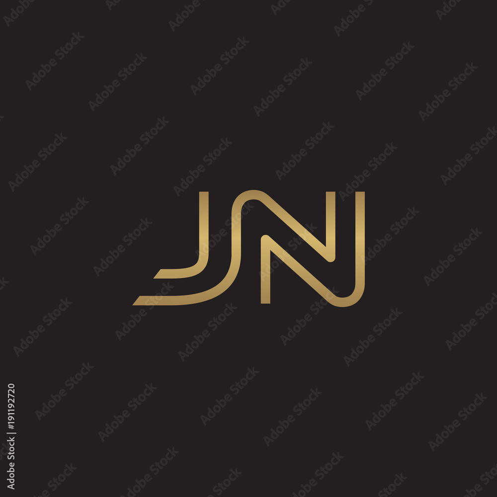 initial letter logo line unique modern, gold color initial letter logo line unique modern, gold color