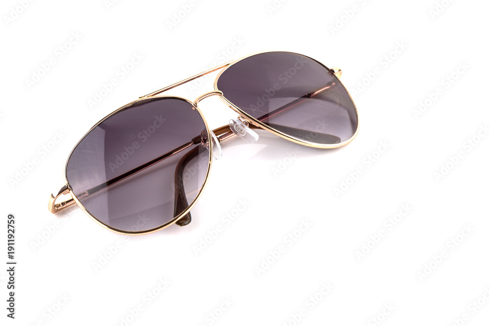 Pink gold Elegant sunglasses isolated on white Pink gold Elegant sunglasses isolated on white