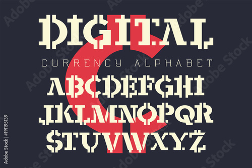 Crypto - electronic coin style font