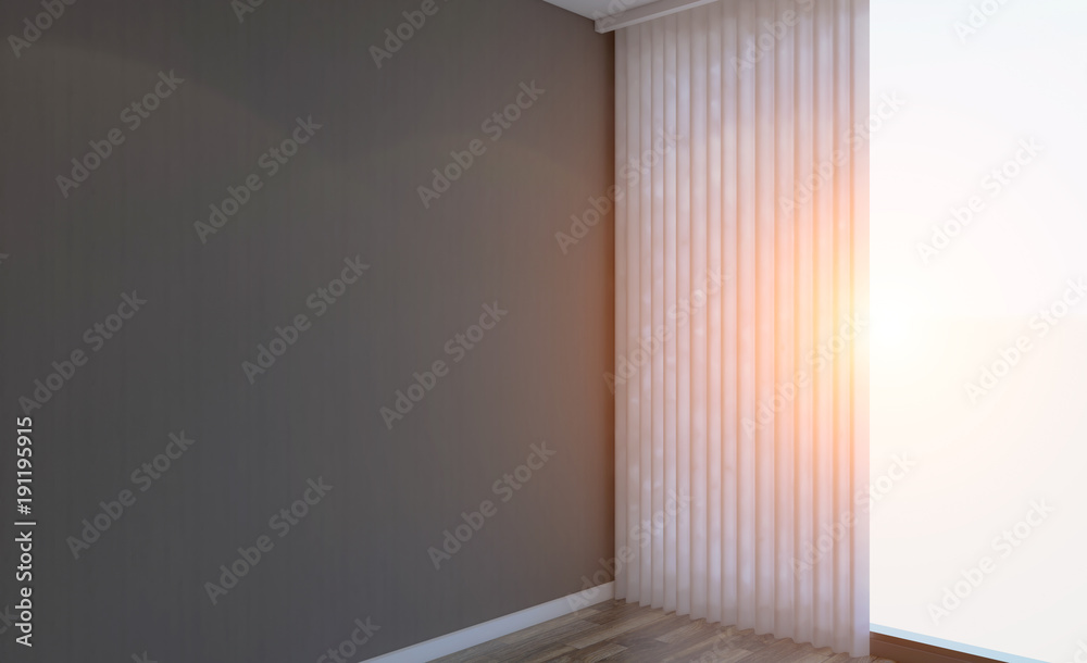 Fototapeta premium Blank room. 3D rendering. .Sunset