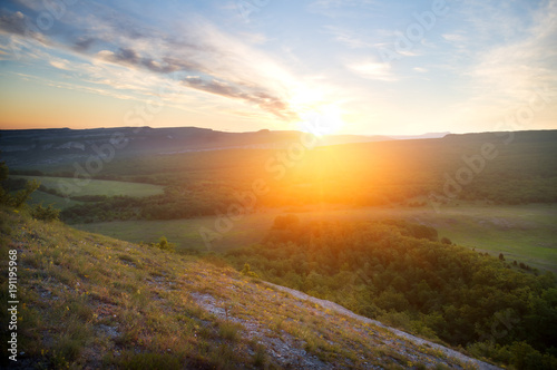 Dawn in the mountains