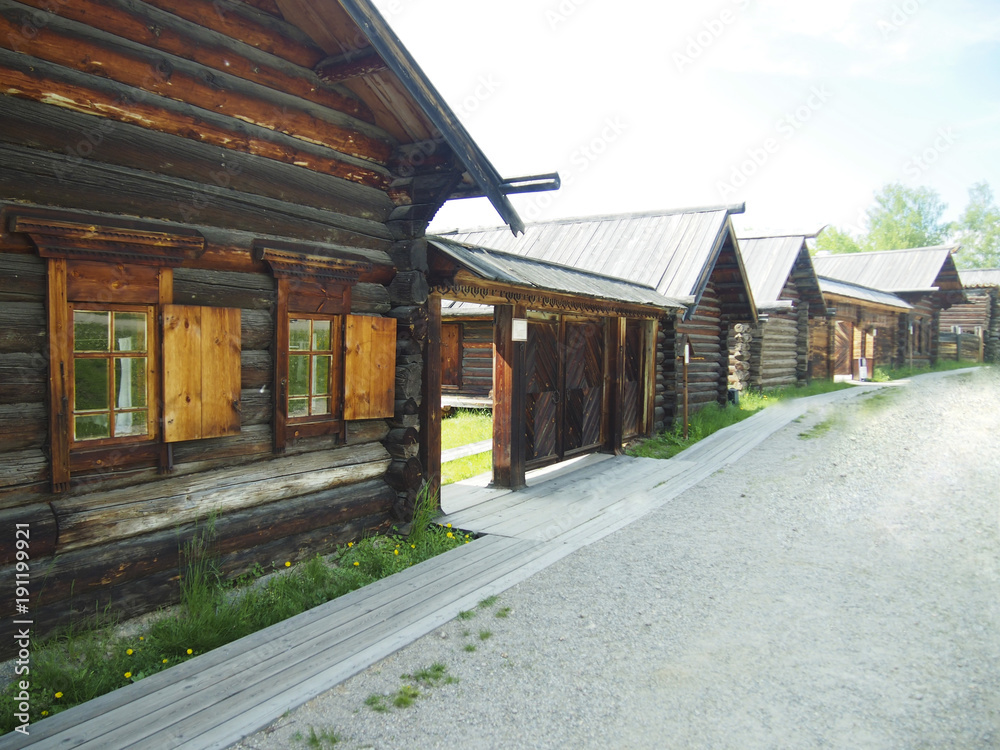 Dilapidated wooden houses