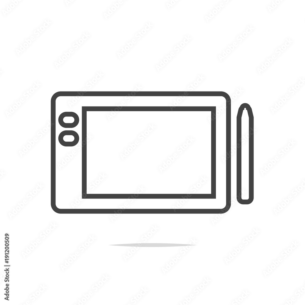 Graphic tablet line icon vector