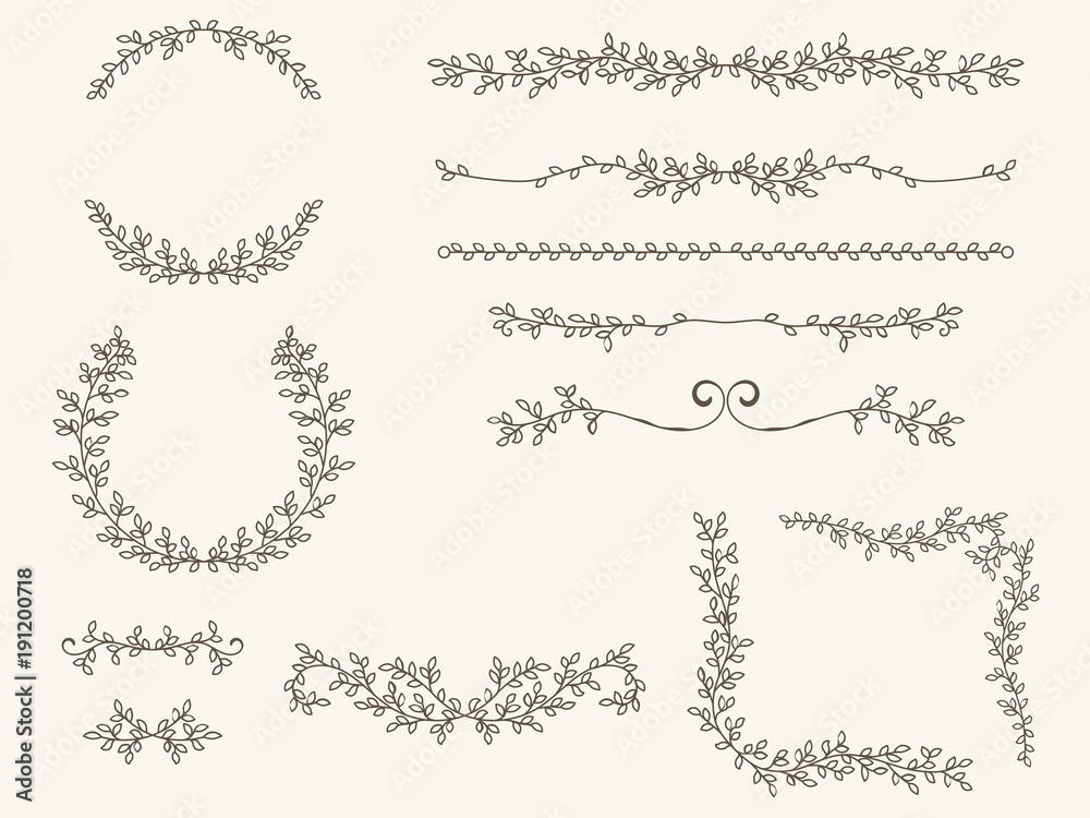 Vector illustration of decorative corner frame set - line, corner and circle frame Vector illustration of decorative corner frame set - line, corner and circle frame