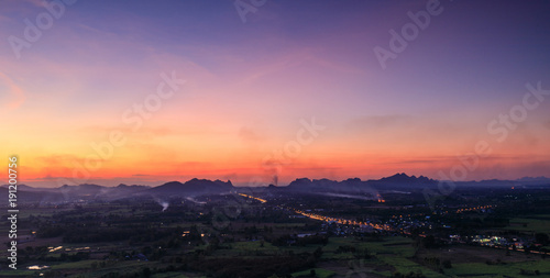 Beautiful sunset on the high mountain in countryside of Thailand. © Nakornthai