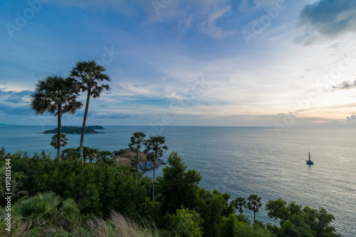 Phuket Viewpoints - Phromthep Cape with blue sky at Phuket, Thailand