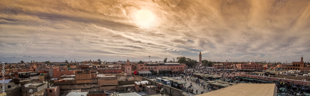 Marrakesch Marokko Place Jemaa-el-Fna Panorama