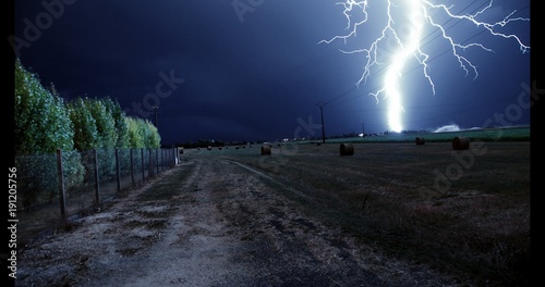 Obraz na płótnie Lightning Picture captured in the Charente Maratime France