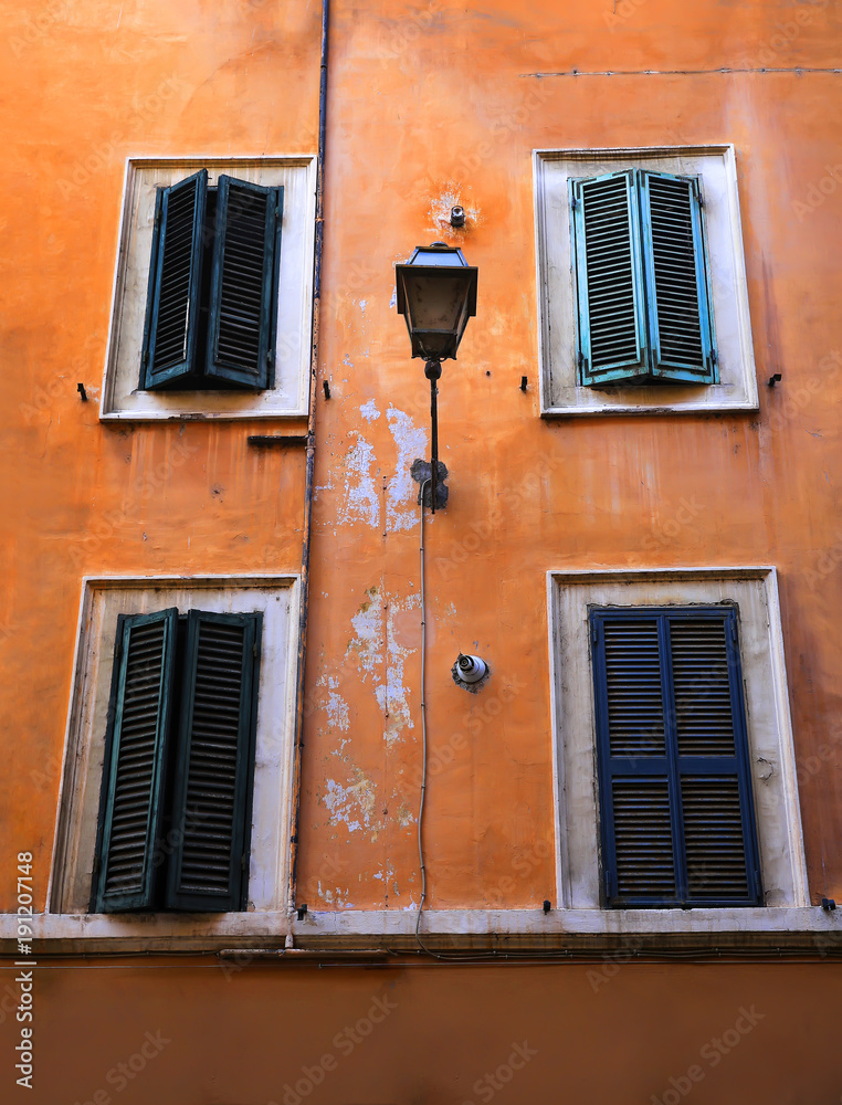 Old windows in Rome, Italy
