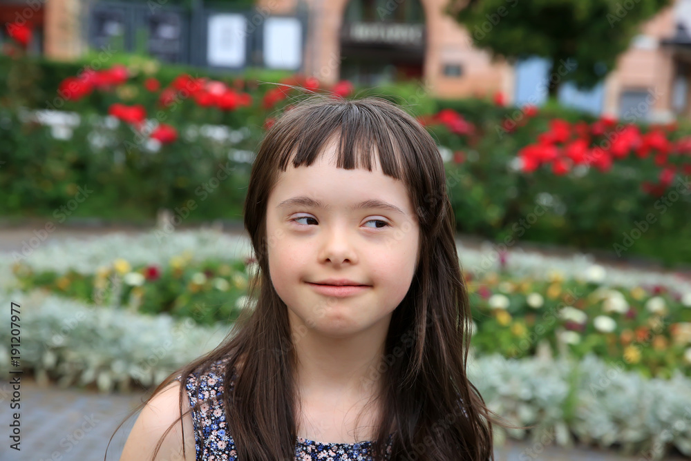 Little girl have fun in the city