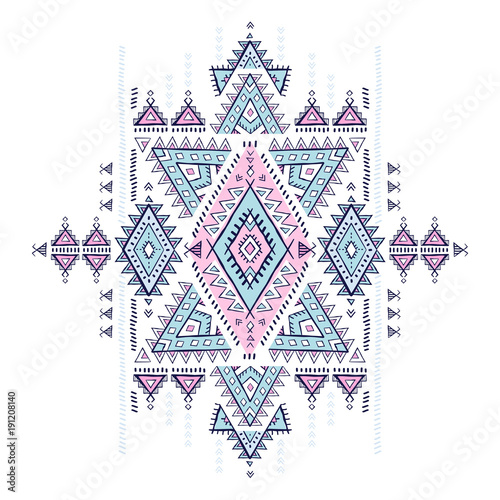 Geometric aztec pattern. Tribal tattoo style can be used for textile, yoga mats, phone cases, rug