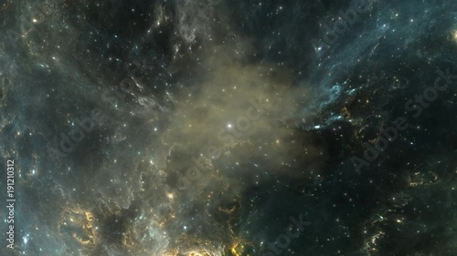 Globular nebula after supernova explosion in deep space, animation