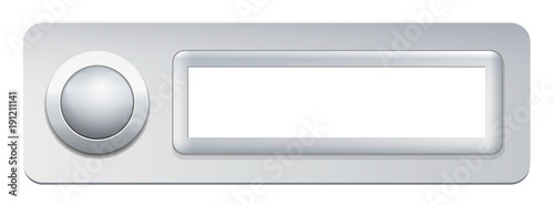 Doorbell with push button and blank name plate - isolated vector illustration on white background.