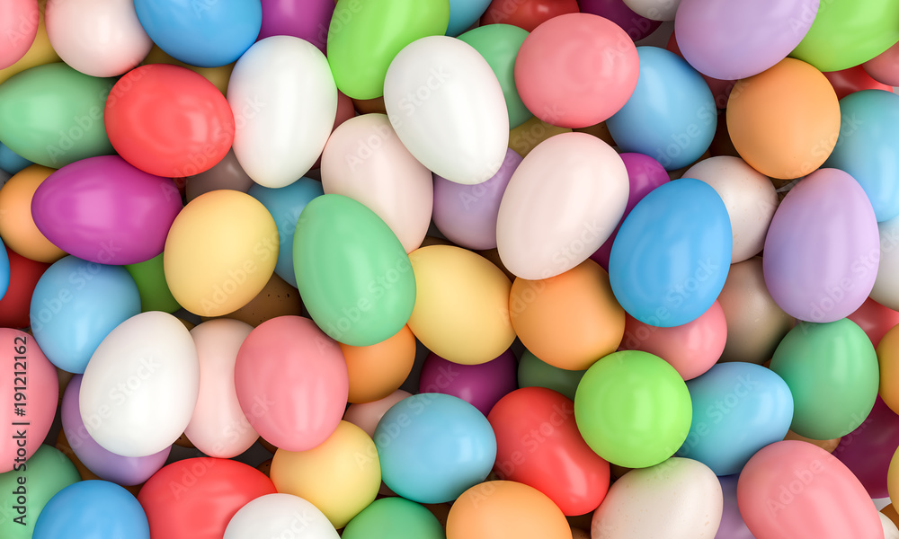 3d image of differently colored artistic easter eggs, variations of themes and colors. nobody around. 3d image of differently colored artistic easter eggs, variations of themes and colors. nobody around.