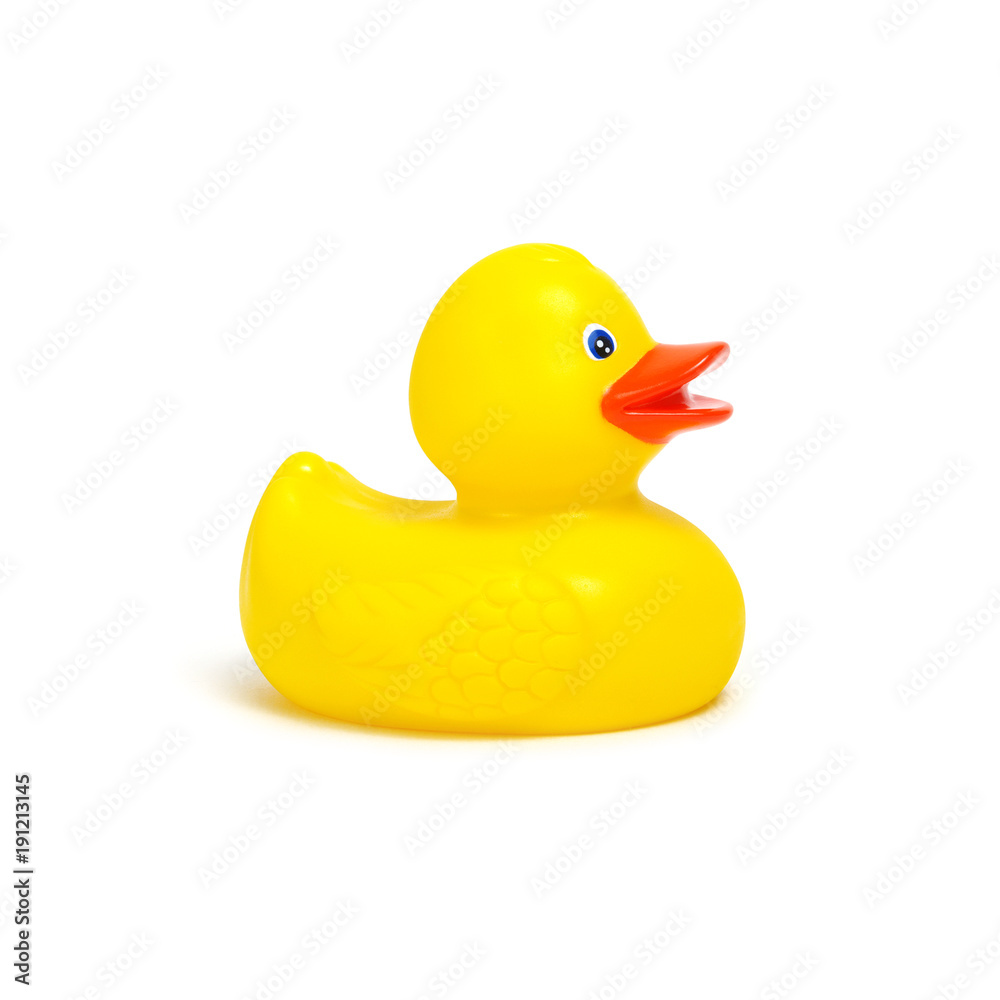 Yellow rubber duck on white Yellow rubber duck on white