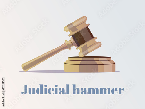 Judicial Hammer. Vector clip art