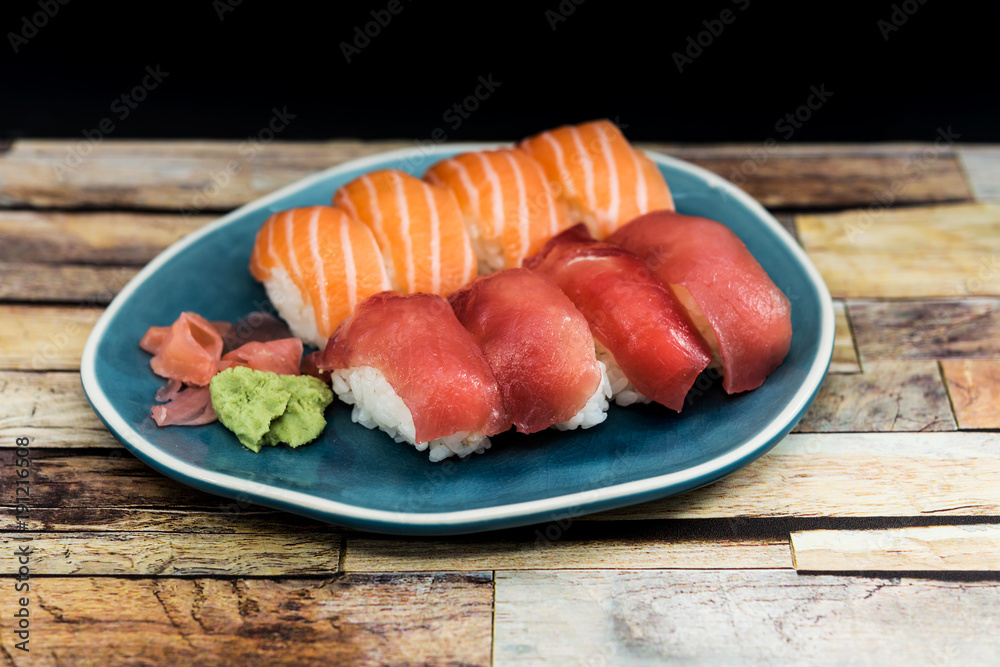 fresh sushi traditional japanese food on the table fresh sushi traditional japanese food on the table