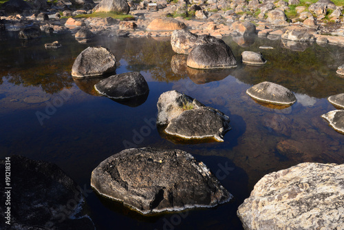 Hot springs, large rocks were formed by thousands of nature.