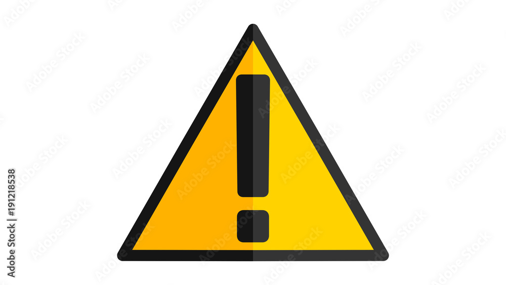 Hazard warning sign with exclamation mark symbol icon yellow and black Hazard warning sign with exclamation mark symbol icon yellow and black