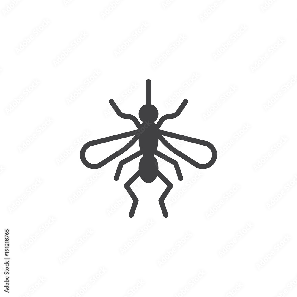 Mosquito icon vector, filled flat sign, solid pictogram isolated on white. Gnat symbol, logo illustration. Mosquito icon vector, filled flat sign, solid pictogram isolated on white. Gnat symbol, logo illustration.