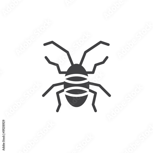 Cockroach icon vector, filled flat sign, solid pictogram isolated on white. Roach symbol, logo illustration.